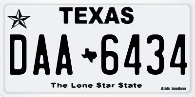 TX license plate DAA6434