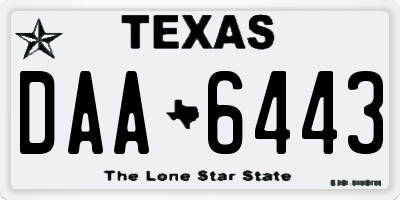TX license plate DAA6443