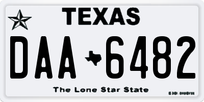 TX license plate DAA6482