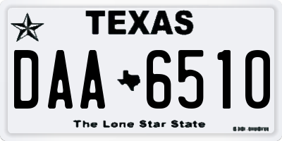 TX license plate DAA6510