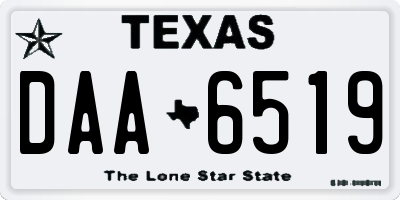 TX license plate DAA6519