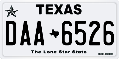 TX license plate DAA6526