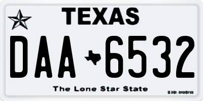 TX license plate DAA6532