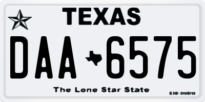 TX license plate DAA6575