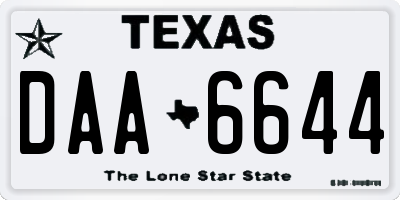 TX license plate DAA6644