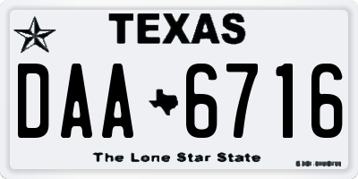 TX license plate DAA6716