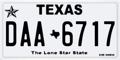 TX license plate DAA6717