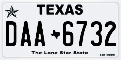TX license plate DAA6732