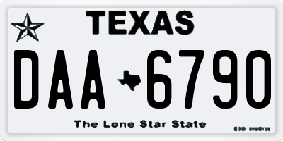 TX license plate DAA6790