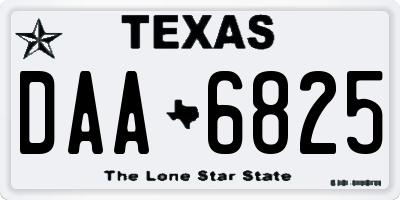TX license plate DAA6825