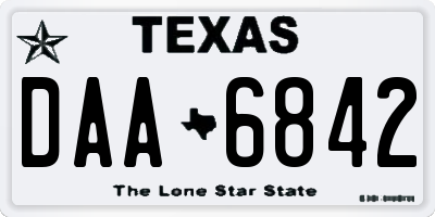 TX license plate DAA6842