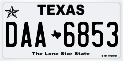 TX license plate DAA6853