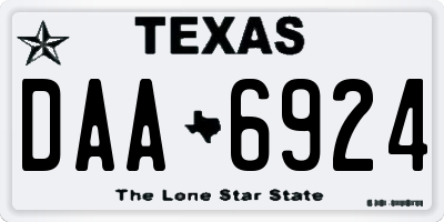 TX license plate DAA6924