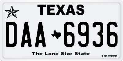 TX license plate DAA6936