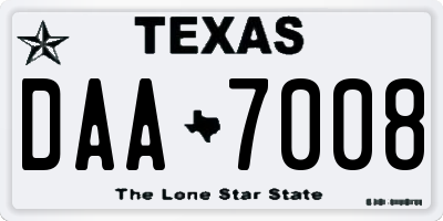TX license plate DAA7008
