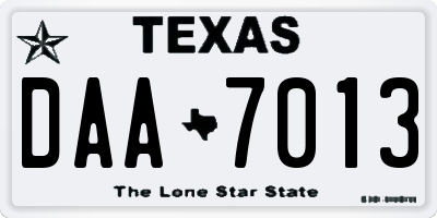 TX license plate DAA7013