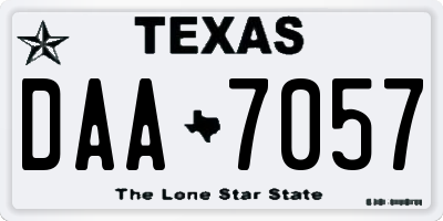 TX license plate DAA7057