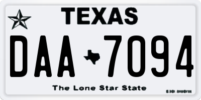 TX license plate DAA7094