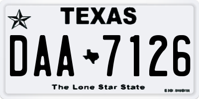 TX license plate DAA7126