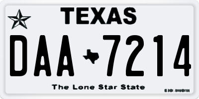 TX license plate DAA7214