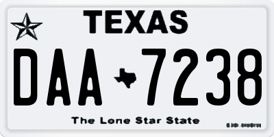 TX license plate DAA7238