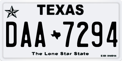 TX license plate DAA7294