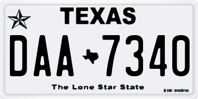 TX license plate DAA7340