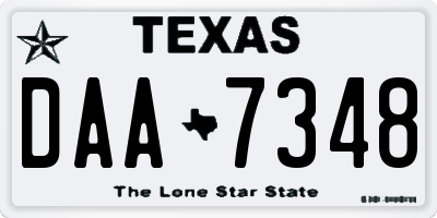 TX license plate DAA7348