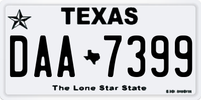 TX license plate DAA7399