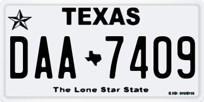 TX license plate DAA7409