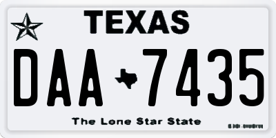 TX license plate DAA7435