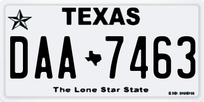 TX license plate DAA7463