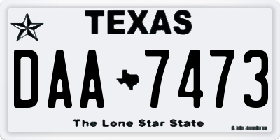 TX license plate DAA7473
