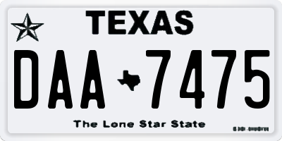 TX license plate DAA7475