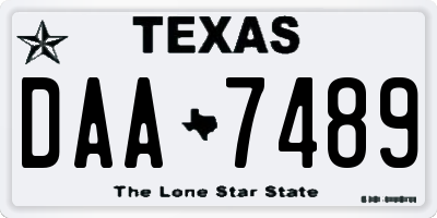 TX license plate DAA7489