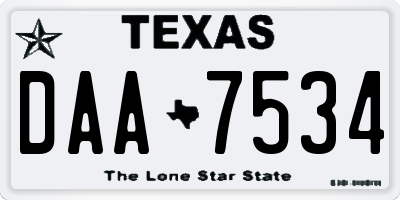 TX license plate DAA7534
