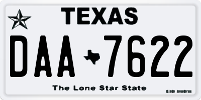 TX license plate DAA7622