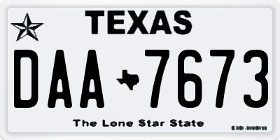 TX license plate DAA7673