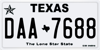 TX license plate DAA7688