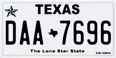 TX license plate DAA7696