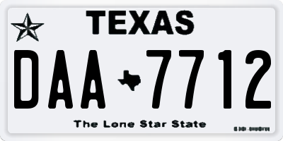 TX license plate DAA7712