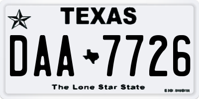 TX license plate DAA7726