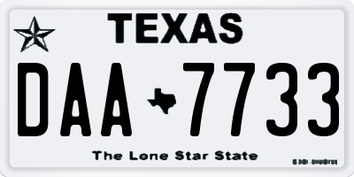 TX license plate DAA7733
