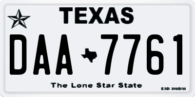 TX license plate DAA7761