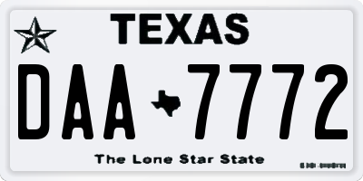 TX license plate DAA7772