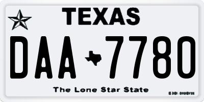 TX license plate DAA7780