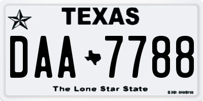 TX license plate DAA7788