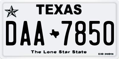 TX license plate DAA7850
