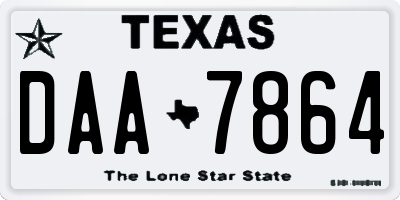 TX license plate DAA7864
