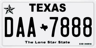 TX license plate DAA7888